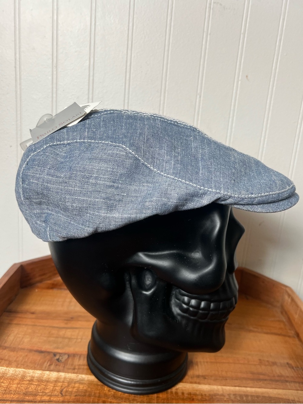 Paulo Solari Denim Chambray Newsboy/Cabbie Hat Size L/XL